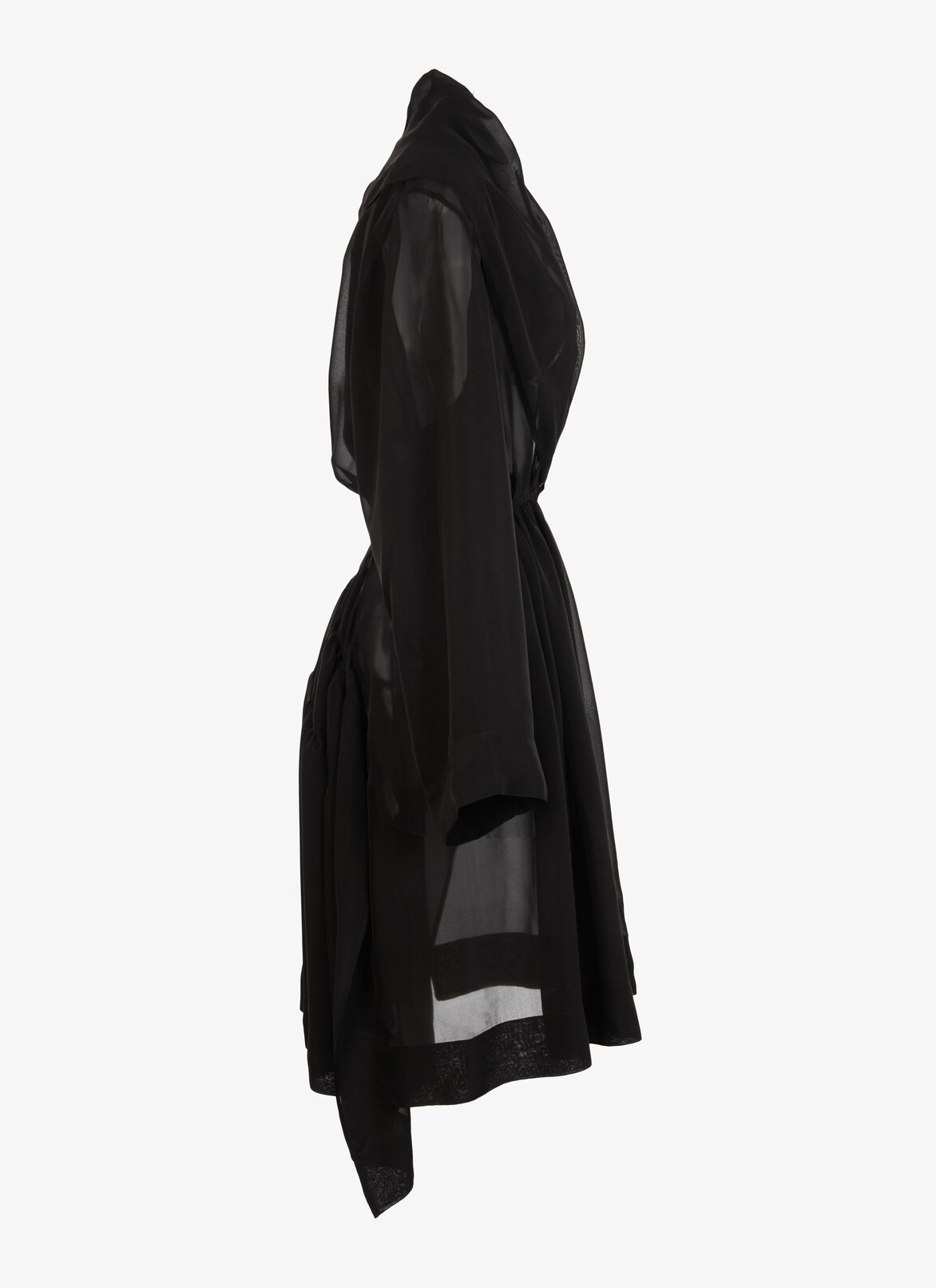 LONG SLEEVE DRESS MOUSSELINE BLACK ALAÏA BLACK  LONG SLEEVE DRESS MOUSSELINE BLACK